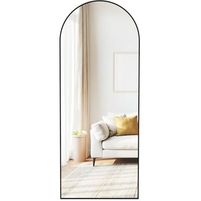 SONGMICS Miroir sur Pied, Grand Miroir en Arche, 165 x 60 x 1,4 cm Miroir Mural, Cadre en Aluminium, Verre Trempé, pour Chambre, Salon, Noir, Collection AILEAS LFM039BD01 SONGMICS Miroir sur Pied, Grand Miroir en Arche, 165 x 60 x 1,4 cm Miroir Mural, Cadre en Aluminium, Verre Trempé, pour Chambre, Salon, Noir, Collection AILEAS LFM039BD01