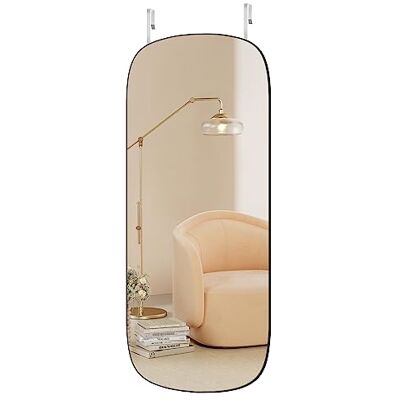 SONGMICS LFM010B01V1 Miroir mural, coin incurvé, miroir complet pour porte, sans cadre, pour chambre à coucher, salon, dressing, noir SONGMICS LFM010B01V1 Miroir mural, coin incurvé, miroir complet pour porte, sans cadre, pour chambre à coucher, salon, dressing, noir