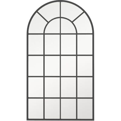 HOMCOM Miroir Mural Arqué 110 x 65 cm Verrière Arche Cadre Métallique Noir Miroir de Fenêtre Arqué Industriel, pour Salon, Chambre, Couloir HOMCOM Miroir Mural Arqué 110 x 65 cm Verrière Arche Cadre Métallique Noir Miroir de Fenêtre Arqué Industriel, pour Salon, Chambre, Couloir