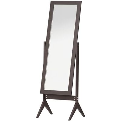 HOMCOM Miroir en Pied Grand Miroir de Sol Inclinaison réglable pour Dressing Chambre dim. 47L x 46l x 148H cm en café HOMCOM Miroir en Pied Grand Miroir de Sol Inclinaison réglable pour Dressing Chambre dim. 47L x 46l x 148H cm en café