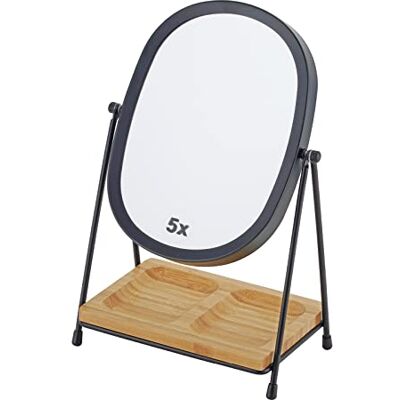 JOYOEIKON Miroir de maquillage classique double face grossissant x 5 et 1 x avec rotation à 360 ° JOYOEIKON Miroir de maquillage classique double face grossissant x 5 et 1 x avec rotation à 360 °