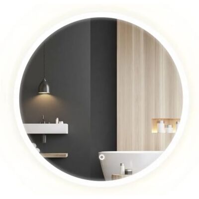 Rea Miroir LED 90 cm FFJ90 Miroir salle de bain moderne rond (chrome) Rea Miroir LED 90 cm FFJ90 Miroir salle de bain moderne rond (chrome)
