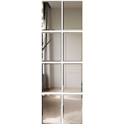 ART Lot de 8 miroirs adhésifs à facettes 21 x 30 cm Miroir mural décoratif avec découpe à facettes Carreaux de miroir autocollants sans perçage Miroir intégral pour porte et armoire ART Lot de 8 miroirs adhésifs à facettes 21 x 30 cm Miroir mural décoratif avec découpe à facettes Carreaux de miroir autocollants sans perçage Miroir intégral pour porte et armoire