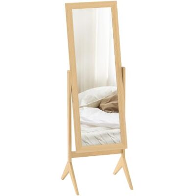HOMCOM Miroir en Pied Inclinaison Réglable 47L x 46l x 148H cm Chêne Grand Miroir de Sol, pour Dressing Chambre HOMCOM Miroir en Pied Inclinaison Réglable 47L x 46l x 148H cm Chêne Grand Miroir de Sol, pour Dressing Chambre