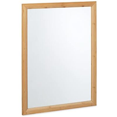 Relaxdays Miroir mural, cadre en bambou, H x l : 80 x 60 cm, miroir de salon, miroir à suspendre pour salle de bain, vestiaire et couloir, naturel Relaxdays Miroir mural, cadre en bambou, H x l : 80 x 60 cm, miroir de salon, miroir à suspendre pour salle de bain, vestiaire et couloir, naturel