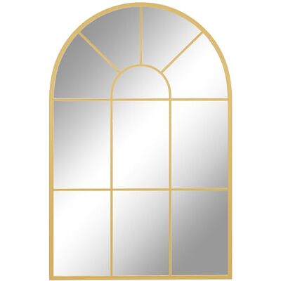 HOMCOM Miroir Mural arqué 91 x 60 cm, Miroir verrière Arche Style Industriel, Miroir de fenêtre arqué avec Cadre métallique, pour Salon, Chambre, Couloir, doré HOMCOM Miroir Mural arqué 91 x 60 cm, Miroir verrière Arche Style Industriel, Miroir de fenêtre arqué avec Cadre métallique, pour Salon, Chambre, Couloir, doré