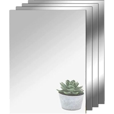 TSKDKIT Lot de 4 miroirs adhésifs HD Sans miroir en verre A4 Autocollants Feuilles de miroir Film miroir flexible Autocollant Acrylique Décoration murale Miroir mural (29 x 21 cm) TSKDKIT Lot de 4 miroirs adhésifs HD Sans miroir en verre A4 Autocollants Feuilles de miroir Film miroir flexible Autocollant Acrylique Décoration murale Miroir mural (29 x 21 cm)