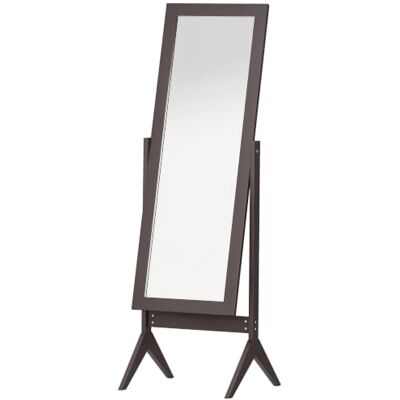 HOMCOM Miroir en Pied Inclinaison Réglable 47L x 46l x 148H cm Café Grand Miroir de Sol, pour Dressing Chambre HOMCOM Miroir en Pied Inclinaison Réglable 47L x 46l x 148H cm Café Grand Miroir de Sol, pour Dressing Chambre