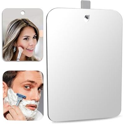 DFLLLO Grand miroir de douche antibuée de luxe (28 x 19 cm) Miroir de rasage anti-buée à suspendre au mur Miroir de salle de bain avec 1 crochet DFLLLO Grand miroir de douche antibuée de luxe (28 x 19 cm) Miroir de rasage anti-buée à suspendre au mur Miroir de salle de bain avec 1 crochet