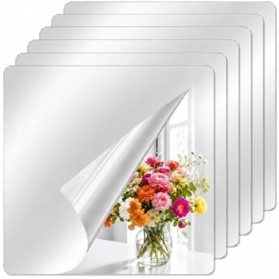 Juhuifu 6 Pièces Miroir Adhésif, Miroir Adhésif Mural, Carré 20 x 20 cm Acrylique Auto-Adhésif,Miroir Mural sans Perçage, pour Salle de Bain Porte Armoire Chambre Salon et DIY Juhuifu 6 Pièces Miroir Adhésif, Miroir Adhésif Mural, Carré 20 x 20 cm Acrylique Auto-Adhésif,Miroir Mural sans Perçage, pour Salle de Bain Porte Armoire Chambre Salon et DIY