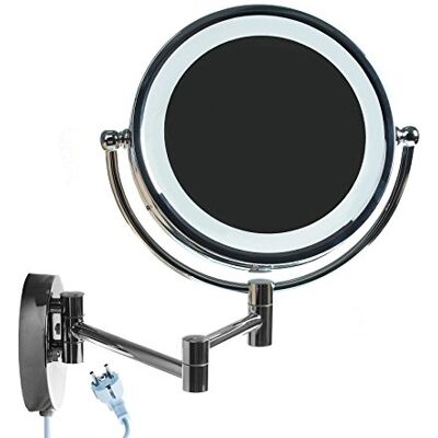 HIMRY 8,5 Pouces LED Miroir Cosmétique Mural Grossissant x7 Lumineux Extension Pliant, Fixation Murale avec Vis Métal Chromé Double Face 360 Degrés Rotation, KXD3132-7x HIMRY 8,5 Pouces LED Miroir Cosmétique Mural Grossissant x7 Lumineux Extension Pliant, Fixation Murale avec Vis Métal Chromé Double Face 360 Degrés Rotation, KXD3132-7x