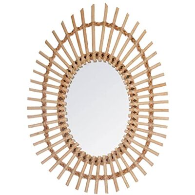 ATMOSPHERA CREATEUR D'INTERIEUR Atmosphera Miroir Ovale en rotin 43x58 cm ATMOSPHERA CREATEUR D'INTERIEUR Atmosphera Miroir Ovale en rotin 43x58 cm