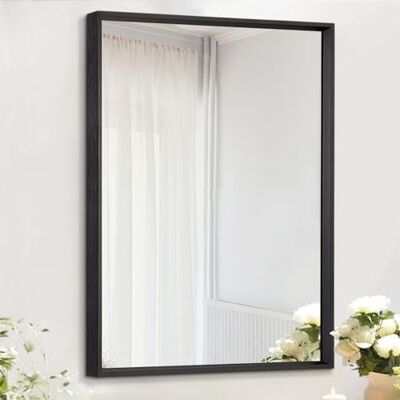 AAZZKANG Miroirs muraux rectangulaires avec cadre en métal 50 x 40 cm Miroir mural décoratif pour chambre à coucher, salle de bain, salon Vertical ou horizontal noir AAZZKANG Miroirs muraux rectangulaires avec cadre en métal 50 x 40 cm Miroir mural décoratif pour chambre à coucher, salle de bain, salon Vertical ou horizontal noir