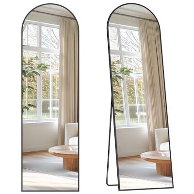 SONGMICS Miroir Intégral, 150 x 40 cm, Miroir Arqué sur Pied, à Poser au Sol, Cadre en Alliage d’Aluminium, Verre Trempé, pour Chambre, Salon, Dressing, Noir d'encre LFM035B01 SONGMICS Miroir Intégral, 150 x 40 cm, Miroir Arqué sur Pied, à Poser au Sol, Cadre en Alliage d’Aluminium, Verre Trempé, pour Chambre, Salon, Dressing, Noir d'encre LFM035B01