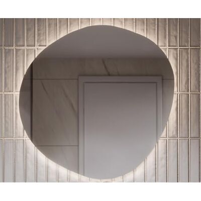 ART Miroir de salle de bain à LED, en pierre organique, 70 x 70 cm, design asymétrique en pierre avec éclairage, IP44, miroir mural pour pièces humides ART Miroir de salle de bain à LED, en pierre organique, 70 x 70 cm, design asymétrique en pierre avec éclairage, IP44, miroir mural pour pièces humides