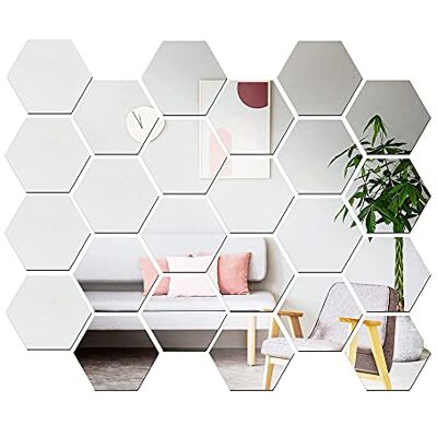 ZEACCT 24 Pièces Miroirs Hexagonaux en Acrylique,Feuille de Miroir Flexible Auto-Adhésif DIY Art Miroir pour la Salon Chambre Salle de Bains Canapé TV Réglage Décoration Murale ZEACCT 24 Pièces Miroirs Hexagonaux en Acrylique,Feuille de Miroir Flexible Auto-Adhésif DIY Art Miroir pour la Salon Chambre Salle de Bains Canapé TV Réglage Décoration Murale