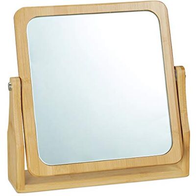 Relaxdays Miroir de maquillage carré pivotant à 360° pour maquillage HBT 27 x 26,5 x 7 cm Relaxdays Miroir de maquillage carré pivotant à 360° pour maquillage HBT 27 x 26,5 x 7 cm