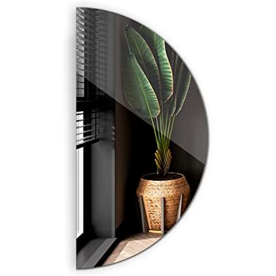 Tulup Magnifique miroir demi-rond pour chambre à coucher 100 cm Tulup Magnifique miroir demi-rond pour chambre à coucher 100 cm