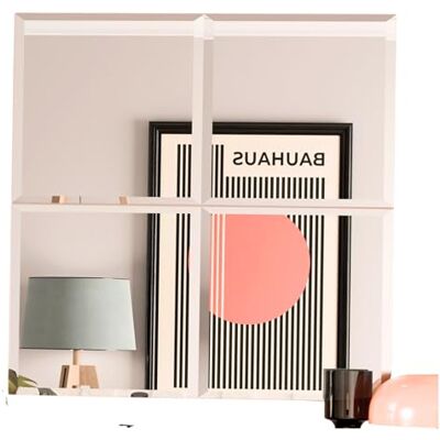 ART Lot de 4 miroirs adhésifs à facettes 40 x 40 cm Miroir mural décoratif à facettes Carreaux de miroir autocollants sans perçage Miroir complet pour porte et armoire ART Lot de 4 miroirs adhésifs à facettes 40 x 40 cm Miroir mural décoratif à facettes Carreaux de miroir autocollants sans perçage Miroir complet pour porte et armoire