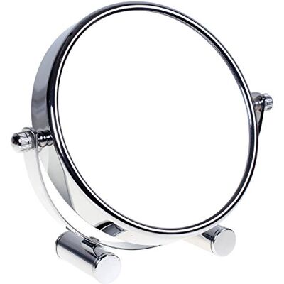 HIMRY Miroir cosmétique sur Pied, Grossissement x10, Compact Miroir de Table, 6 inch, orientable sur 360°, 100% et 1000%, Chrome, Miroir de Ø 15,3 cm, KXD3142-10x HIMRY Miroir cosmétique sur Pied, Grossissement x10, Compact Miroir de Table, 6 inch, orientable sur 360°, 100% et 1000%, Chrome, Miroir de Ø 15,3 cm, KXD3142-10x