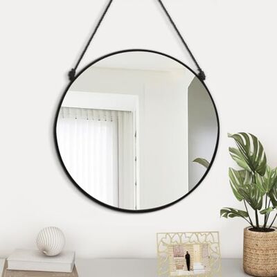 Gosider Miroir mural rond à suspendre Noir Pour salle de bain Cadre mural moderne Décoration d'intérieur Pour salon, chambre à coucher, entrée, couloir, buanderie Gosider Miroir mural rond à suspendre Noir Pour salle de bain Cadre mural moderne Décoration d'intérieur Pour salon, chambre à coucher, entrée, couloir, buanderie