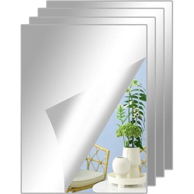 Haveneit Lot de 4 miroirs à coller 30 x 20 cm Carreaux miroir autocollants en acrylique Miroir sans cadre HD Convient pour salle de bain, chambre à coucher, dressing, murs Haveneit Lot de 4 miroirs à coller 30 x 20 cm Carreaux miroir autocollants en acrylique Miroir sans cadre HD Convient pour salle de bain, chambre à coucher, dressing, murs