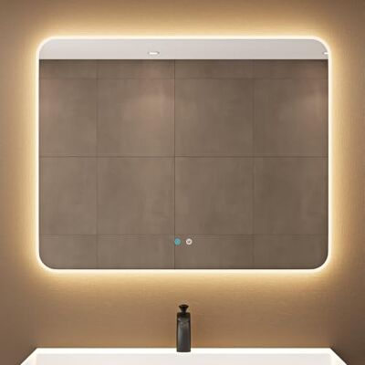 doporro Miroir Suspendu de Salle de Bains Rectanguaire Lumineux avec Éclairage LED Interrupteur Tactile Anti-buée Luminosité Réglable 1000 x 800 MM Nova-02 doporro Miroir Suspendu de Salle de Bains Rectanguaire Lumineux avec Éclairage LED Interrupteur Tactile Anti-buée Luminosité Réglable 1000 x 800 MM Nova-02