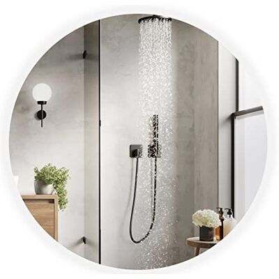 ART Miroir de salle de bain rond avec éclairage LED 70 x 70 cm, miroir mural avec éclairage, couleur de lumière blanc froid 4200 K, IP44, Luna ART Miroir de salle de bain rond avec éclairage LED 70 x 70 cm, miroir mural avec éclairage, couleur de lumière blanc froid 4200 K, IP44, Luna