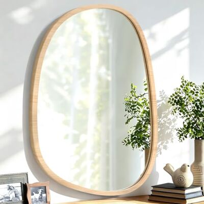 Lzuso Miroir mural asymétrique en bois – Forme unique moderne – Décoration pour coiffeuse, salon, salle de bain, chambre à coucher, entrée et couloir – Artistique petit 35,6 x 25,4 cm Lzuso Miroir mural asymétrique en bois – Forme unique moderne – Décoration pour coiffeuse, salon, salle de bain, chambre à coucher, entrée et couloir – Artistique petit 35,6 x 25,4 cm