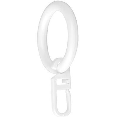 Bestlivings Lot de 40 anneaux de rideau, diamètre : 28 mm, idéaux pour tringles à rideaux, de 16 mm de diamètre, blancs, avec anneaux avec crochets plissés Bestlivings Lot de 40 anneaux de rideau, diamètre : 28 mm, idéaux pour tringles à rideaux, de 16 mm de diamètre, blancs, avec anneaux avec crochets plissés