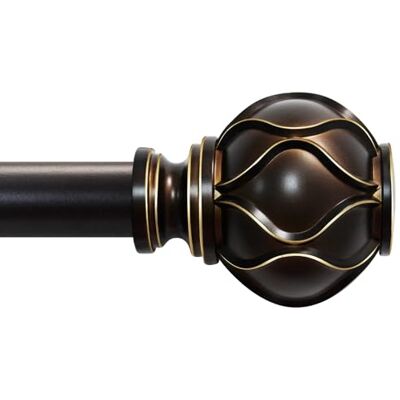 EQURROY Bronze Curtain Rod for Windows 48 to 84 Inches(4-7ft), 1" Diameter Heavy-Duty Adjustable Decorative Curtain Rod with Striped Twisted Finials for Living Room Bedroom (Modern Home Decor) EQURROY Bronze Curtain Rod for Windows 48 to 84 Inches(4-7ft), 1" Diameter Heavy-Duty Adjustable Decorative Curtain Rod with Striped Twisted Finials for Living Room Bedroom (Modern Home Decor)