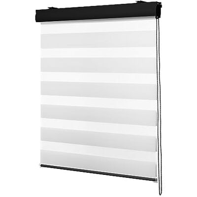 Ventanara Store enrouleur double avec cassette en aluminium Plusieurs tailles (160 x 220 cm, blanc/noir mat) Ventanara Store enrouleur double avec cassette en aluminium Plusieurs tailles (160 x 220 cm, blanc/noir mat)