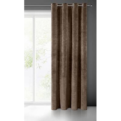 Eurofirany RIA Voilage en velours - Marron - 140x250 cm Eurofirany RIA Voilage en velours - Marron - 140x250 cm