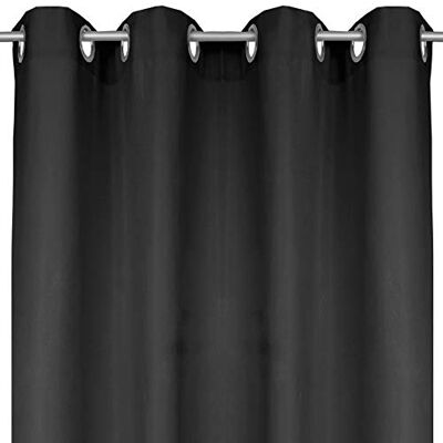 Bestlivings Ellen Rideau décoratif avec œillets, Polyester, Noir , 140x225 cm Bestlivings Ellen Rideau décoratif avec œillets, Polyester, Noir , 140x225 cm