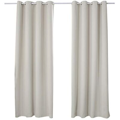 WOLTU Rideaux occultants avec œillets, pour salon, chambre à coucher, opaque, contre le froid et la chaleur, 250 g/m², 135 x 225 cm, crème WOLTU Rideaux occultants avec œillets, pour salon, chambre à coucher, opaque, contre le froid et la chaleur, 250 g/m², 135 x 225 cm, crème