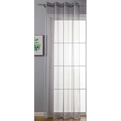Gardinenbox 20332-cn Rideau à œillets Transparent H x l 225 x 140 cm Gris Stores Rideau à œillets Finition ruban plomb Salon Gardinenbox 20332-cn Rideau à œillets Transparent H x l 225 x 140 cm Gris Stores Rideau à œillets Finition ruban plomb Salon