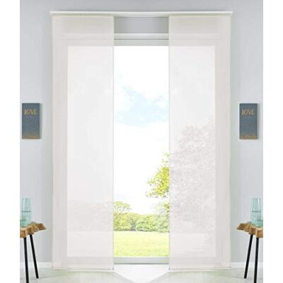 Astek 85589N2-005 - 2 Voilages en Voile Transparente - Crème - Ensemble de Rideaux Astek 85589N2-005 - 2 Voilages en Voile Transparente - Crème - Ensemble de Rideaux