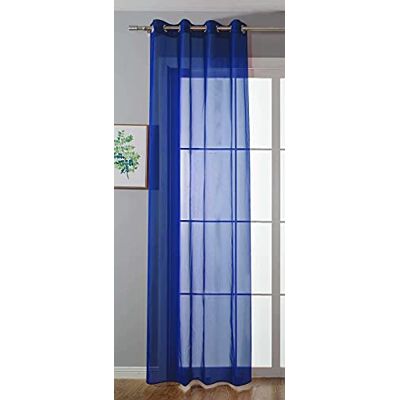 Gardinenbox 20332-cn Rideau à œillets transparent uni 145 x 140 cm Bleu roi Gardinenbox 20332-cn Rideau à œillets transparent uni 145 x 140 cm Bleu roi