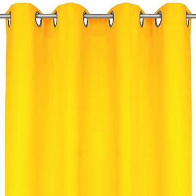 Bestlivings Ellen Rideau décoratif avec œillets, Polyester, jaune, 140x225 cm Bestlivings Ellen Rideau décoratif avec œillets, Polyester, jaune, 140x225 cm