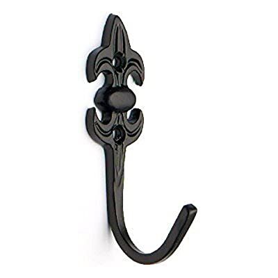 Merriway BH03978 Lot de 2 crochets pour embrasse de rideau Motif fleur de lys Noir 75 mm Merriway BH03978 Lot de 2 crochets pour embrasse de rideau Motif fleur de lys Noir 75 mm