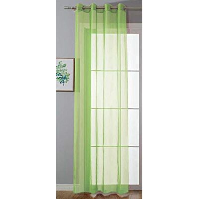 Gardinenbox 20332-cn Rideau à œillets Transparent H x l 225 x 140 cm Vert pomme Stores Rideau à œillets Finition ruban plomb Salon Gardinenbox 20332-cn Rideau à œillets Transparent H x l 225 x 140 cm Vert pomme Stores Rideau à œillets Finition ruban plomb Salon