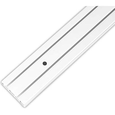Bestlivings Plastique Rail de rideau Tringle à rideaux Rail intérieur pour panneau coulissant ou galon fronceur 2 voies de 120 cm, Blanc Bestlivings Plastique Rail de rideau Tringle à rideaux Rail intérieur pour panneau coulissant ou galon fronceur 2 voies de 120 cm, Blanc
