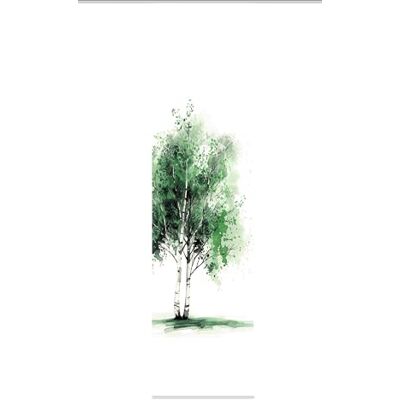 HOME WOHNIDEEN Rideau coulissant, motif arbre, aspect soie, opaque, 245 x 60 cm, couleur : vert, dimensions : 245 x 60 cm, nombre : 1 HOME WOHNIDEEN Rideau coulissant, motif arbre, aspect soie, opaque, 245 x 60 cm, couleur : vert, dimensions : 245 x 60 cm, nombre : 1