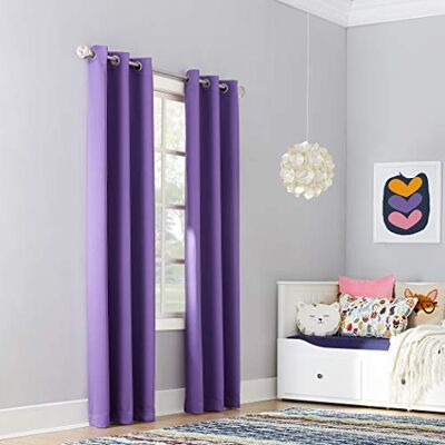 Sun Riley Panneau de rideau occultant à œillets pour chambre d’enfant, 100 x 210 cm, violet Sun Riley Panneau de rideau occultant à œillets pour chambre d’enfant, 100 x 210 cm, violet