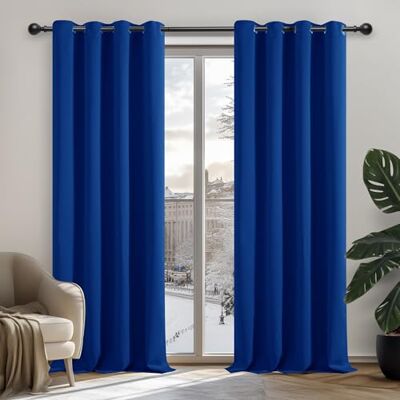 DECONOVO - Oscuranti 132x160 - Bleu - 2-Pièces - Curtains DECONOVO - Oscuranti 132x160 - Bleu - 2-Pièces - Curtains