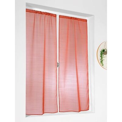 Linder Voilage Paire de Vitrage Passe Tringle Orange Terracotta 60x140cm 100% Polyester Certifié Oeko -TEX Tissé et Teint en France Collection Etamine Givrée Linder Voilage Paire de Vitrage Passe Tringle Orange Terracotta 60x140cm 100% Polyester Certifié Oeko -TEX Tissé et Teint en France Collection Etamine Givrée