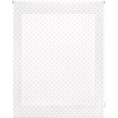 Estor enroulable premium blanc à pois roses - Volet de fenêtre Estor enroulable premium blanc à pois roses - Volet de fenêtre