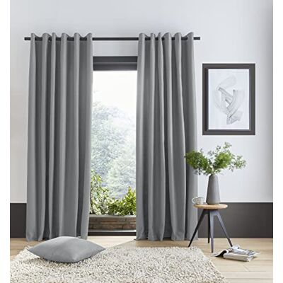 Rideaux à œillets Chevron gris Catherine Lansfield - 46" x 54" Rideaux à œillets Chevron gris Catherine Lansfield - 46" x 54"