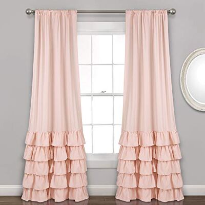 Lush Decor Allison Paire de rideaux plissés pour salon, salle à manger, chambre à coucher (paire), polyester, blush, 201 cm Lush Decor Allison Paire de rideaux plissés pour salon, salle à manger, chambre à coucher (paire), polyester, blush, 201 cm