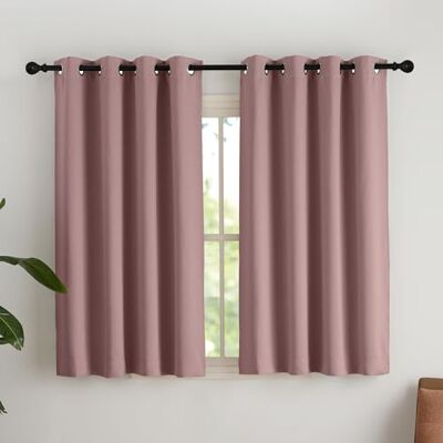 NICETOWN Rideaux Thermiques Panneaux Décoration de Petite Fenêtre à Oeillets Tissu Doux Lumineux Bloquer pour Chambre Maison Cuisine, L 140 x H 145 cm, Haricot Rose, Lot de 2 NICETOWN Rideaux Thermiques Panneaux Décoration de Petite Fenêtre à Oeillets Tissu Doux Lumineux Bloquer pour Chambre Maison Cuisine, L 140 x H 145 cm, Haricot Rose, Lot de 2